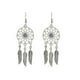 thumbnail image 1 of Pendientes de turquesa azul para mujer, joyería vintage bohemia occidental, pendientes colgantes de plumas de atrapasueños de indios nativos americanos, 1 of 5