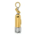 thumbnail image 2 of 14k Two-Tone Gold Polish Finish 3-Dimensional Single Scuba Tank Charm Pendant, 2 of 4