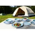 thumbnail image 5 of ne 12- Melamine Dinnerware Set, Unbreakable Lightweight Modern Plates & Bowls, Ceramic Look, Dish Set for 4, Dishwasher Safe for Camping RV Picnic  Kitchen (Blue), 5 of 6