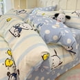 thumbnail image 2 of Juego de ropa de cama de algodón Miniso Sanrio Kuromi Pochacco, juego de cuatro piezas, Sábana de cubierta de dibujos animados, dormitorio de estudiantes, juego de tres piezas, regalo para niña, 2 of 5