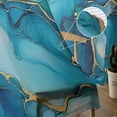 thumbnail image 5 of ERUNPONLY Modern Turquoise Sheer Curtains 63 Inch Length 2 Panels Set, Abstract Teal Gold Marble Textured Voile Window Treatment Curtains Sheers Drapes for Bedroom/Living Room/Kitchen 52x"63"x2, 5 of 7