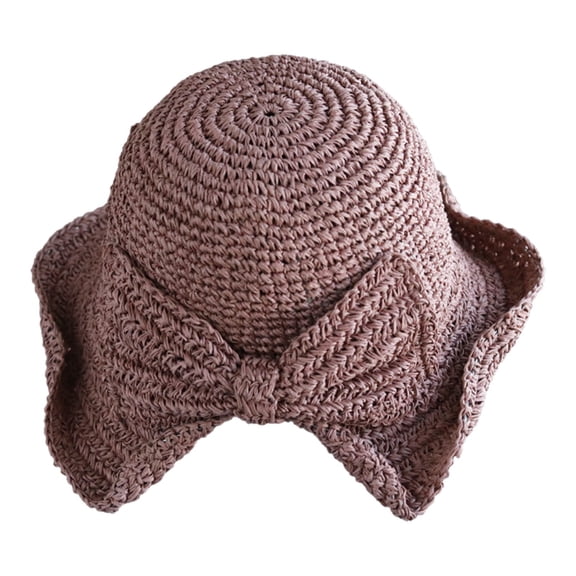 MANHUJI Father'S Day Hats Spring And Summer Women Handmade Foldable Rear Split Strap Fisherman Straw Hat Hiking Accessories (Purple,One Size)