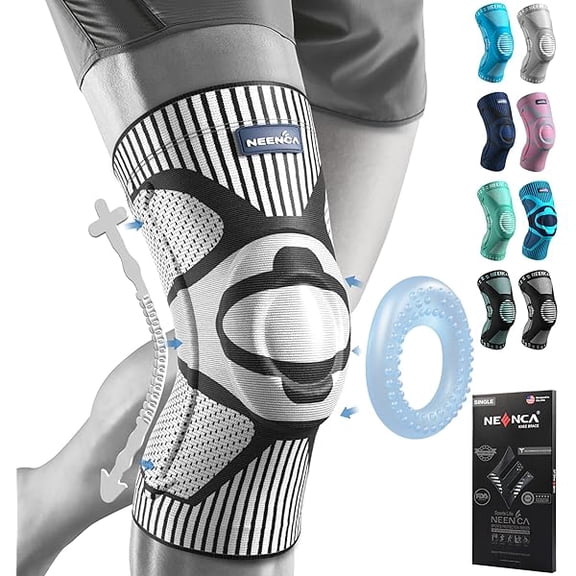 Knee Brace for Knee Pain Relief, Medical Knee Support with Patella Pad & Side Stabilizers, Compression Knee Sleeve for Meniscus Tear, ACL, Arthritis, Joint Pain, Runner, Sport- FSA/HSA APPROVED