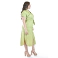 thumbnail image 2 of Vestido camisero de lino Roman Fashion /Tallas Extras, 2107 (Verde) verde claro 42, 2 of 7