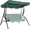 Green and White Stripe, variant on HarmonyStrings Outdoor Swing Chair with Canopy Stand for Patio Porch Backyard Garden | 3-Person Seating 600 lb Capacity 45° Adjustable Canopy Cushioned Seat Reinforced Steel Frame