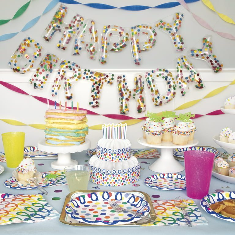 Happy Birthday Party Decorations Rainbow Colorful Glittery