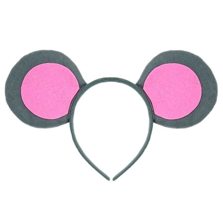 SeasonsTrading Pink & Gray Mouse-A-Like Ears Headband - Cute Grey Three Blind Mice Mouse Costume, Halloween, Cosplay, Birthday, Party