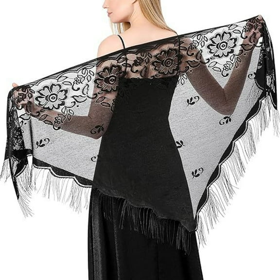 URTERYSER Elegant Bridal Shawl for Wedding Dress Overlay Tulle for Wedding Bride Multipurpose for Wedding Dress Wrap Black