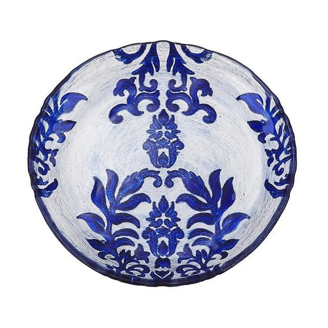 Grenade Rouge 5941-7 Damas Assiette en Velours Bleu 6 Pouces - Ensemble de 4