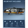 thumbnail image 2 of Nilight Headlight Assembly Compatible with 1998 1999 2000 2001 2002 Honda Accord Headlamps Replacement Black Housing Amber Reflector Upgraded Clear Lens Driver and Passenger Side, 2 Years Warranty, 2 of 8