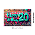thumbnail image 3 of Pink Cherry Blossom Themed Happy 20 Birthday Banner Backdrop Background Party Decoration Supplies for Birthday Party Photography Props Celebrations, 3 of 8