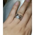 thumbnail image 5 of Matching Rings Couple Rings AAA Cz White Gold Plated Wedding Ring Sets for Him and Her, 5 of 7