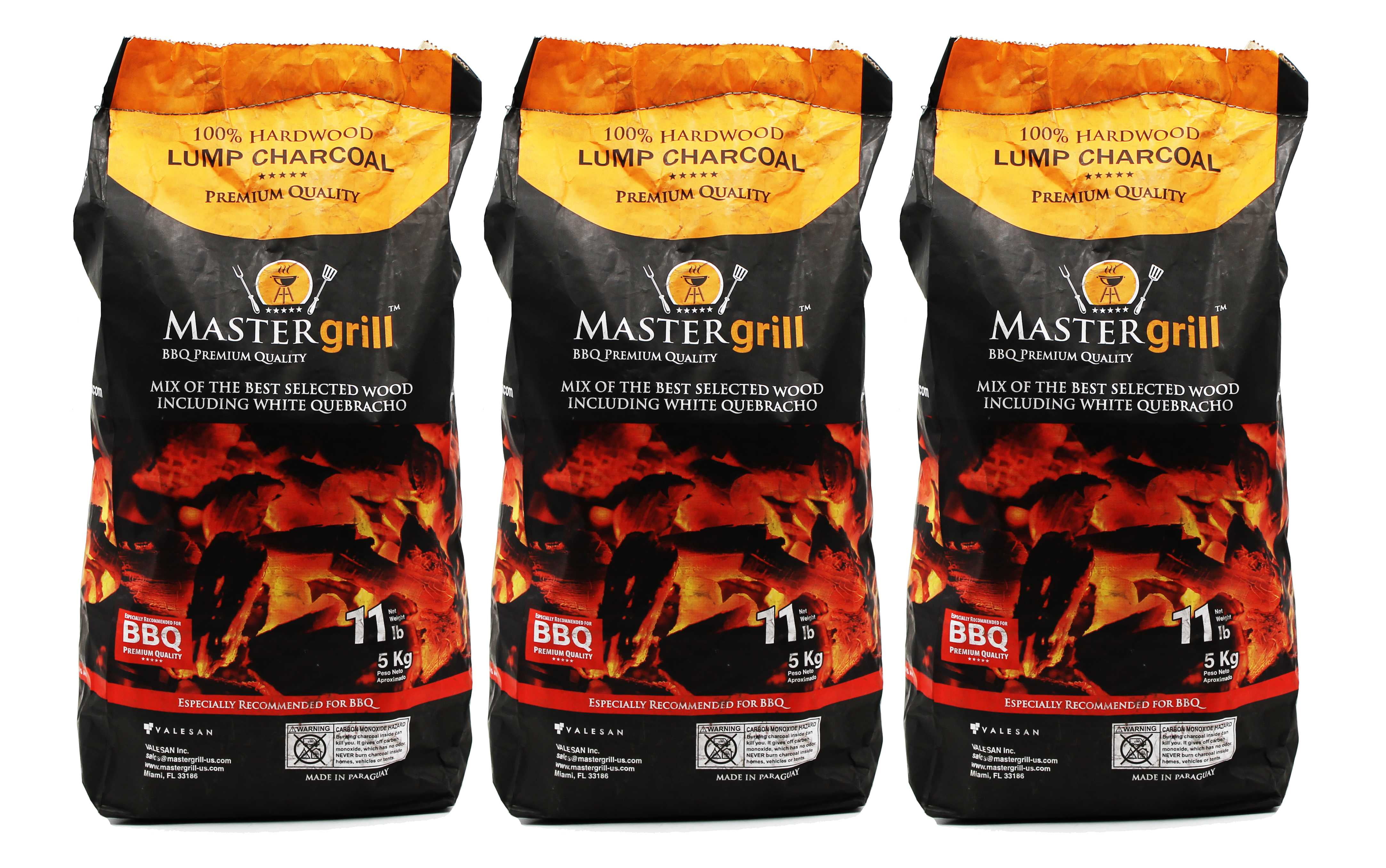 3 Pack Lump Charcoal Premium 33 lb. whole Hard Wood White Quebracho