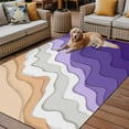 thumbnail image 2 of Fsddascl Purple Coastal Beach Outdoor Rug for Patio/Deck/Porch, Non-Slip Large Area Rug 4 x 6 Ft, Modern Gradient Abstract Sea Waves Indoor Outdoor Rugs Washable Area Rugs, Camping Rug Carpet, 2 of 5