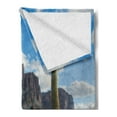 thumbnail image 2 of Saguaro Soft Flannel Fleece Blanket, Famous Canyon Cliff with Dramatic Cloudy Sky Southwest Terrain Place Nature, Cozy Plush for Indoor and Outdoor Use, 50" x 70", Brown Green Blue, by Ambesonne, 2 of 5