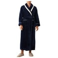 thumbnail image 1 of FhsagQ Pajamas Men's Pajamas Bikini Underpants Mens Fuzzy Robe Mid Length Bathrobe Belted Soft Bath Robes Kimono Robe with Pockets Fall Winter Spa Robes Mens Pajamas Trunks with Super Fit Navy XXXL, 1 of 3