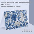 thumbnail image 4 of Dailycode Light Switch Plate Covers 3 Gang Wall Plate Plastics Outlet Covers for Kitchen Home Office Decor Blue Porcelain Style Floral, 4 of 8