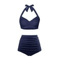 thumbnail image 6 of Admvng Swim Suits for Women Conservative Solid Strappy Back Set Two Piece Swimsuits Swimdress S-2XL, 6 of 6