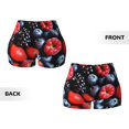 thumbnail image 6 of Yiaed Variety Of Fruits And Berries Print Women's Athletic Shorts Running Shorts Sporty Short High Waisted Elastic Workout Shorts for Yoga Gym Running & Sports -Small, 6 of 8