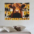 thumbnail image 3 of Orinice  Highland Cow Tapestry for Kids Boys Girls Sunflower Cowhide Print Wall Blanket Large 60x40 inches Farmhouse Cow Fur Print Wall Hanging Bedroom Decor Boho Arrow Animal Wall Art 60x40in, 3 of 7
