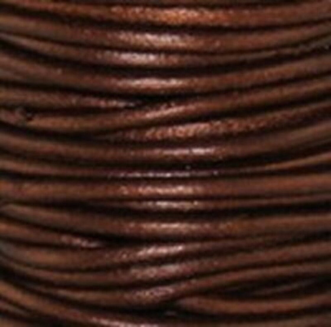 Genuine Leather Cord - 1mm - Round- Metallic Brown 'Tamba' (5 yards)