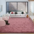 thumbnail image 4 of Janvonne Soft Fluffy Shaggy Area Rug, 6'x 9' Bean paste Pink Plush Fuzzy Carpet for Bedroom Living Room, Non-Slip Modern Indoor Shag Rug for Kids Room Nursery Home Decor, 4 of 8