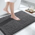 thumbnail image 1 of Alfombra de baño Yimobra Luxury Chenille Shaggy gris oscuro 80x50 cm, 1 of 9