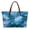 Blue Marble with Gold Veins Pattern, variant on with Zipper Top Handle Bag for Shopping Travel, Cat Reversible Top Handle Tote Bag with Lightweight