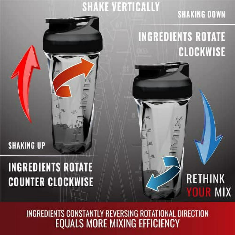 Helimix 2.0 Vortex Blender Shaker Bottle 28oz, No Blending Ball or Whisk, USA Made, Portable Pre Workout Whey Protein Drink Shaker Cup, Mixes  Cocktails Smoothies Shakes