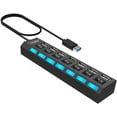 thumbnail image 1 of USB Hub 7-Port USB 2.0 Hub with Individual LED lit Power Switches, 1 of 7