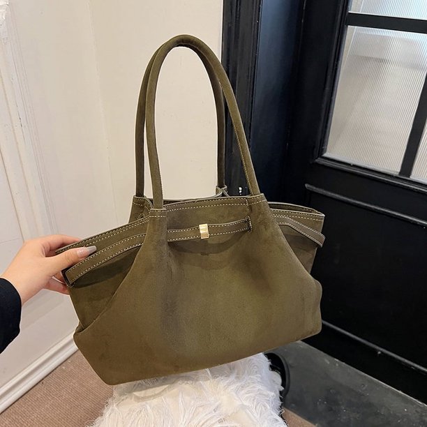 Bolso de hombro de piel de ante para mujer, bandolera de gran capacidad, a la moda, para boda, novedad de 2024