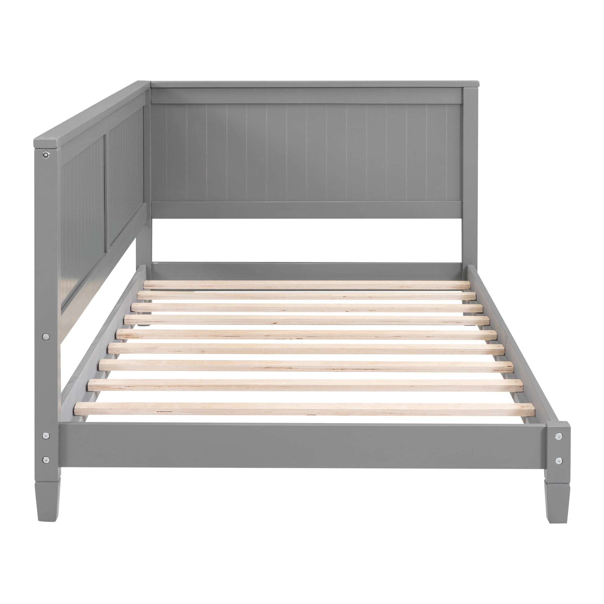 Leumius Minimalist Plywood Solid Wood MDF Breathable Twin Size Wood Daybed with Items Included Gray