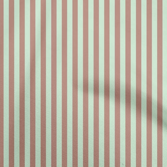 oneOone Cotton Poplin Twill Dark Rose Brown Fabric Stripes Sewing Material Print Fabric By The Yard 56 Inch Wide