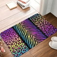 thumbnail image 5 of Leopard Print Bath Mat Zebra Pattern Rugs Colorful Patchwork Mix Skin Wild Animals Safari Doormat Kitchen Floor Doormats 16"x24", 5 of 8