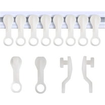 Curtain Glider Hooks White Plastic Curtain Hook for Curtain Rail Track, Pack of 50…