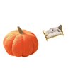 thumbnail image 1 of Cojín de sofá de calabaza de Halloween, casa de muñecas, sofá de madera en miniatura, almohada decorativa, muebles de simulación, juguete para decorac, 1 of 8