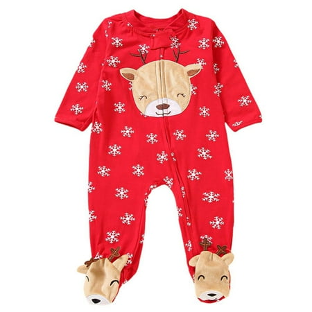 

Baby Christmas Long Sleeve Full Zip Romper Jumpsuit