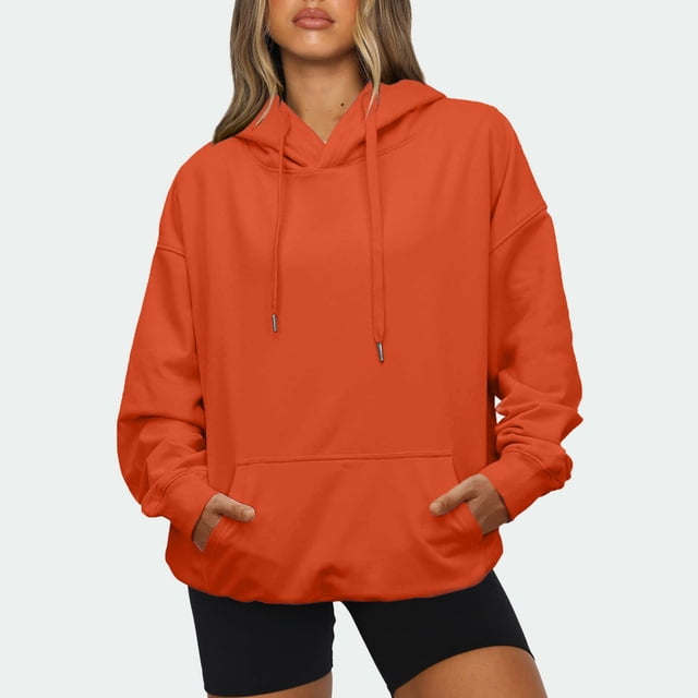 Pntutb, sudaderas de manga larga con cuello Rounk de gran tamaño para mujer, suéter informal liso, sudadera, tops, camisas, tops Pntutb Pntutb-4688