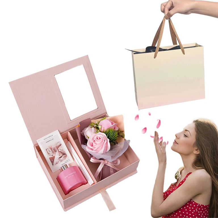 Luxury Aromatherapy Rose Gift Box Set,3-Piece Spa Gift Basket
