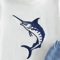 thumbnail image 3 of Sopiago Toddler Baby Boy Summer Clothes 1T 2T 3T 4T Cute Animal Print Short Sleeve T-Shirts Tops Drawstring Shorts Outfits(Blue,12-18 Months), 3 of 3