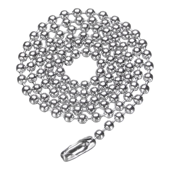 Collar de cadena de bolas de acero inoxidable Uxcell 3.0mm 17.7" Longitud 316L con cuentas redondas, cadenas de etiqueta para perros