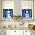 thumbnail image 4 of Christmas Blue Snowman Kitchen Curtains and Valances Set, Xmas Balls Snowflake Rod Pocket Window Valance 18 Inch Window Curtain Panels for Living Room Bedroom Laundry, 27.5x24in, 3 Pieces, 4 of 7