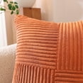 thumbnail image 3 of Pack of 2,Rust Boho Corduroy Pillow Covers Decorative Throw Pillow Covers Soft Solid Couch Pillowcases Cross Patchwork Textured Cushion Covers for Living Room Bed Sofa 18x18 inch, 3 of 8