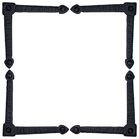 4 Pack 3.5 inch Decorative Corner Brackets Black L Bracket Decorative Corner Brackets Flat Angle Bracket Barn Door Hardware Ornamental Brackets The Colonial Series by Borderland Rustic Hardware
