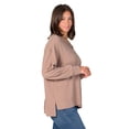 thumbnail image 6 of Women's 24Seven Comfort Apparel Relaxed Fit Ribbed V Neck Sweater Top Color: Black Size: SMALL, 6 of 8