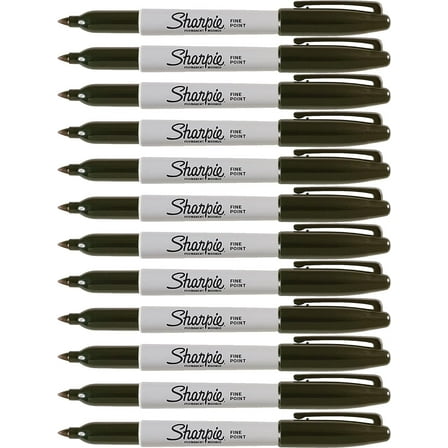 Sharpie Permanent Marker Fine Point - Black - 2 Pack of 6