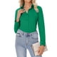 thumbnail image 1 of Camisa con botones Siliteelon para mujer de manga larga, color verde, 1 of 7