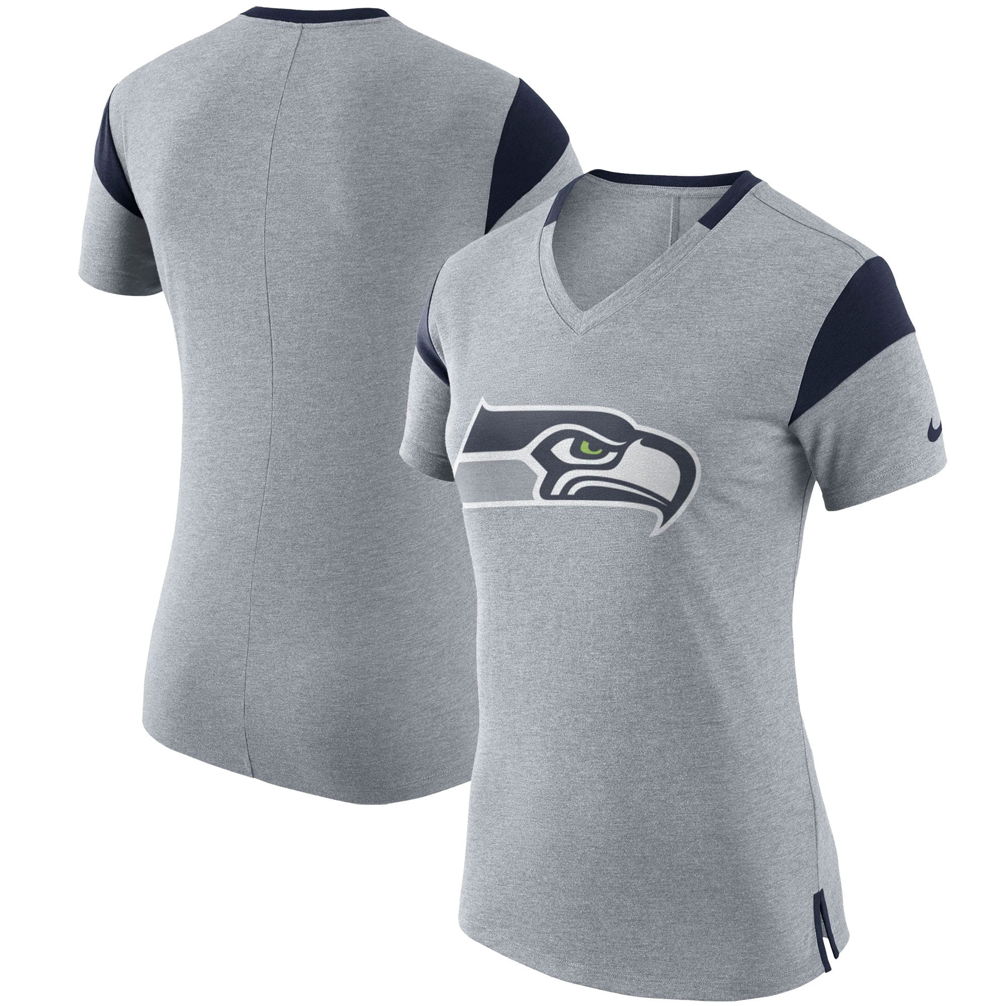Seattle Seahawks Nike Women's Fan V-Neck T-Shirt - Gray - Walmart.com ...