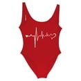 thumbnail image 5 of MDUKONU Women's Push Up One Piece Thin Strap Swimsuit Red L, 5 of 5