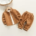 thumbnail image 2 of Darzheoy Boys Outfits Fall Plush 2 Piece Cardigan Tops And Pants Solid Color Long Sleeve Cute Lapel Comfortable Sets ,Size 18 Months-4 Years, 2 of 7